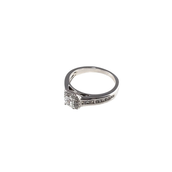 Vintage 14 Karat White Gold Diamond Engagement Ring Size 5.25 #13818 - Picture 4 of 8